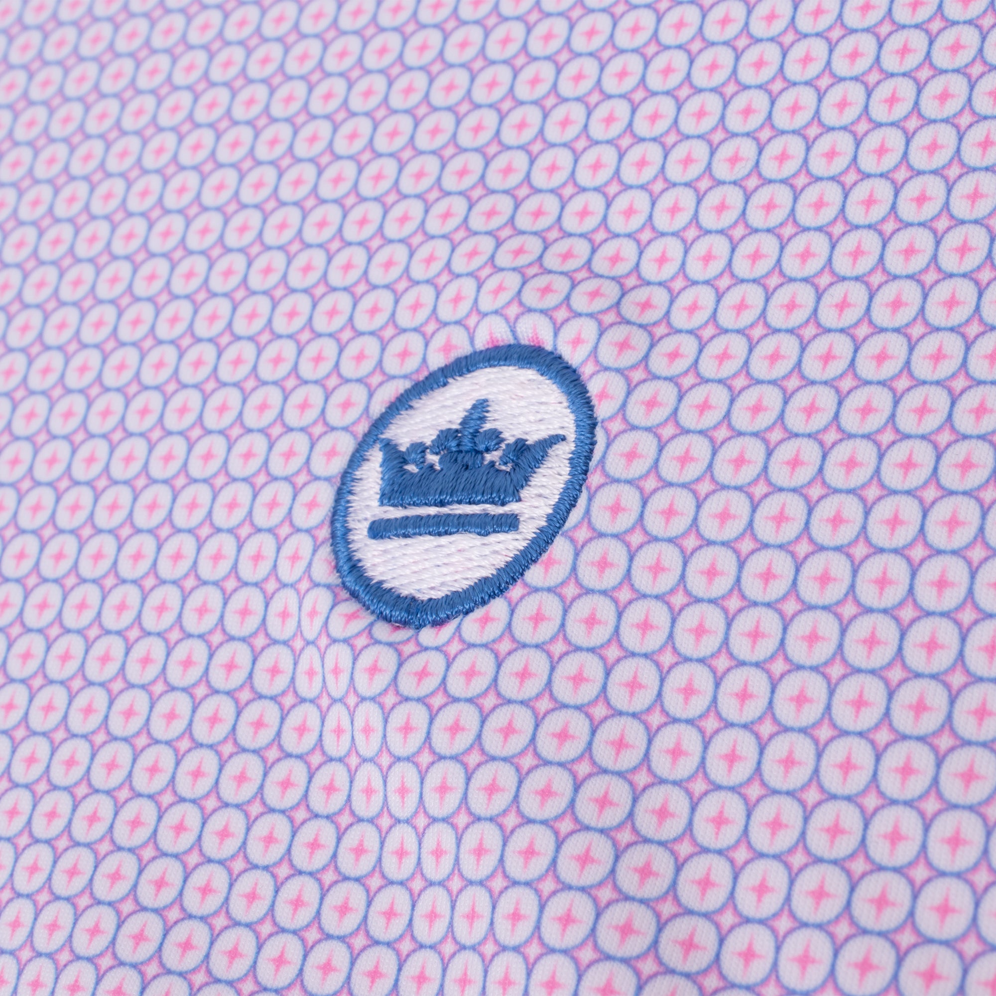 Embroidered Peter Millar logo on chest of Solid Performance Polo Shirt – luxury mens golf polo